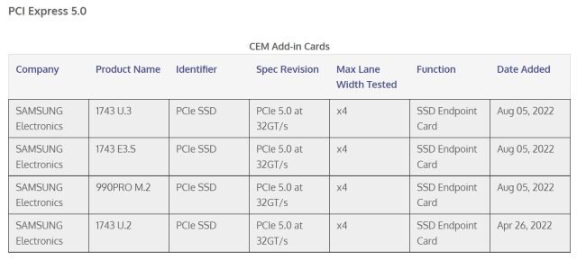 SAMSUNG 990 PRO PCIE 5.0 SSD