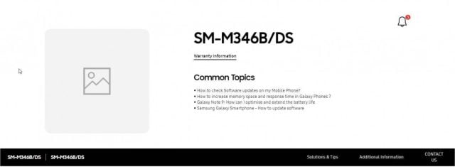 Galaxy M34, Samsung Web sitesi
