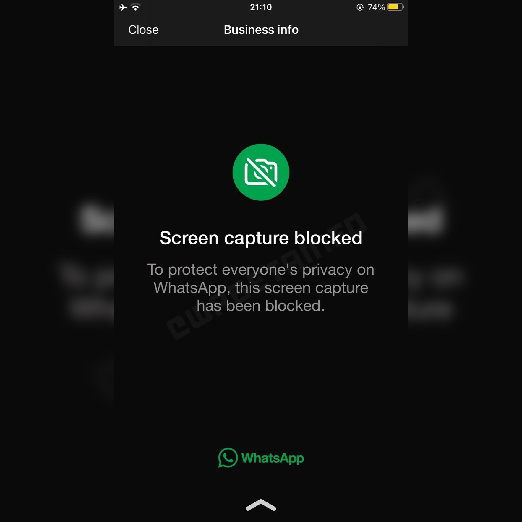 WhatsApp profil fotoğrafı ekran görüntüsü engelleme.