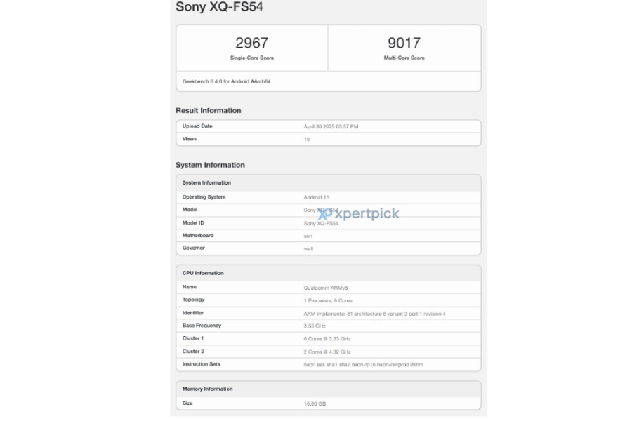 Sony Xperia 1 VII performans testinde! 2 Sony Xperia 1 VII Geekbench'te görüntülendi